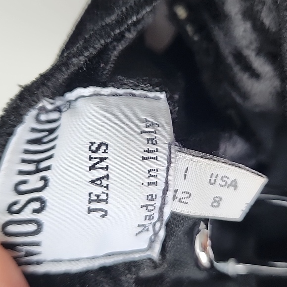 Vintage Moschino Jeans Crushed Velvet High Waisted Legging Trouser Pants - Picture 7 of 11